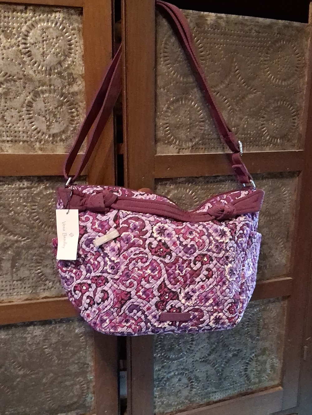 Vera Bradley Purple Floral Quilted Shoulder Bag